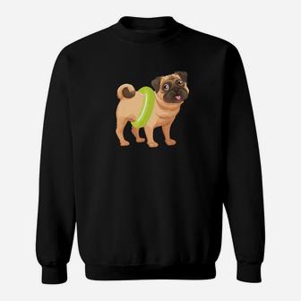Cute Dog Wearing A Pool Float Funny Dog Rescuer Sweat Shirt - Seseable