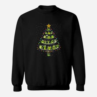 Cute Frog Christmas Tree Gift Decor Xmas Tree Sweat Shirt - Seseable