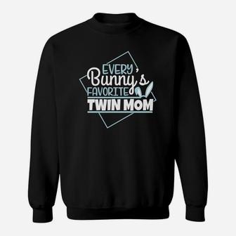 Cute Funny Easter Twin Mom Funny Mother Of Twins Sweat Shirt - Seseable