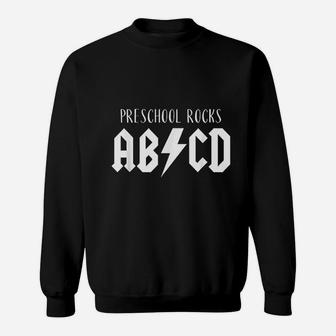 Cute Funny Gift For Teachers Abcd Rock Preschool Rocks Sweat Shirt - Seseable