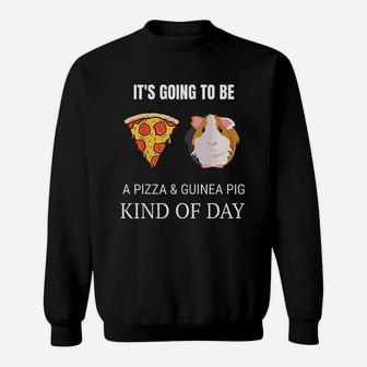 Cute Funny Guinea Pig Lover Pizza Lover Graphic Sweat Shirt - Seseable