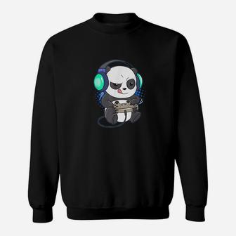Cute Gaming Panda Video Game Computer Player Videogame Pc Sweatshirt - Seseable
