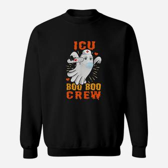 Cute Ghost Halloween Icu Boo Boo Crew Nurse Gift Women Girls Sweat Shirt - Seseable