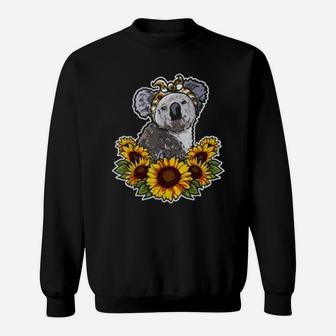 Cute Love Koala Bear Gift Sunflower Decor Koala Sweat Shirt - Seseable