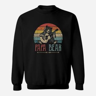 Cute Papa Bear Vintage Fathers Day Retro Sweat Shirt - Seseable