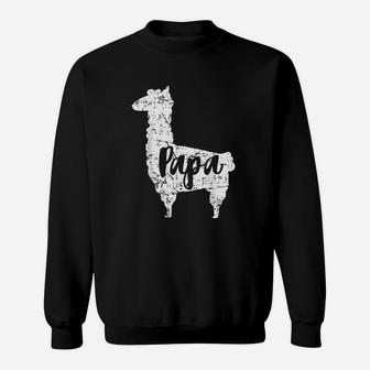 Cute Papa Llama Animal Dad First Fathers Day Outfit Sweat Shirt - Seseable