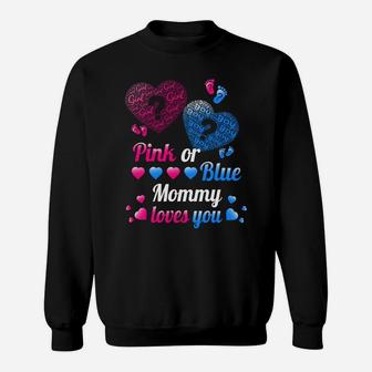 Cute Pink Or Blue Mommy Loves You Sweat Shirt - Seseable