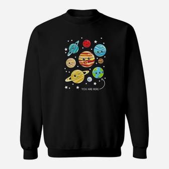Cute Planets Stars Astronomy Space Cosmos Sweat Shirt - Seseable