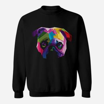 Cute Pug Colorful Pug Pop Art Style Sweat Shirt - Seseable