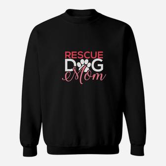 Cute Rescue Dog Mom Doggy Puppy Paw For Women Sweat Shirt | Seseable UK
