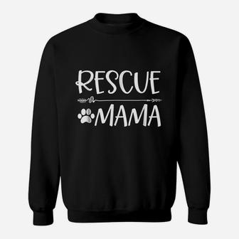 Cute Rescue Dog Mom Paw Best Sweat Shirt | Seseable UK