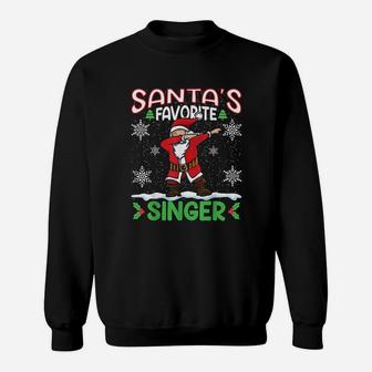 Dab Santa's Favorite Singer Christmas Santa Dabbing Sweat Shirt - Seseable