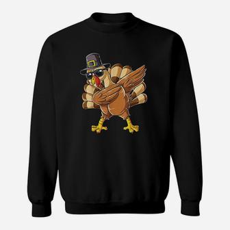 Dabbing Turkey Thanksgiving Day Gifts Pilgrim Sweatshirt - Seseable
