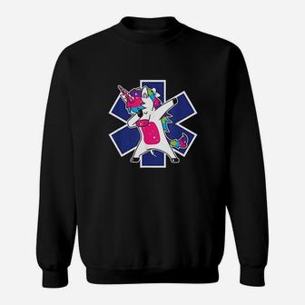 Dabbing Unicorn Ems Emt Nurse Medic Doctor Funny Sweat Shirt - Seseable