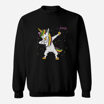 Dabbing Unicorn Mardi Gras Funny Girls Kids Dab Sweat Shirt | Seseable FR
