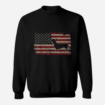 Dachshund America Flag Patriotic Weiner Dog Gift Sweat Shirt - Seseable