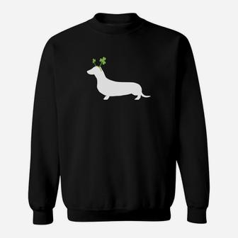 Dachshund St Patricks Day Dog Silhouette Sweat Shirt - Seseable