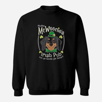 Dachshund St Patricks Day Mcweenie Irish Pub Sweat Shirt - Seseable