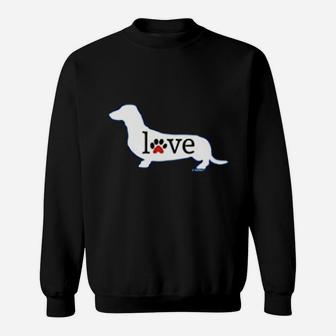 Dachshund Weiner Dog Love Paws Prints Sweat Shirt - Seseable