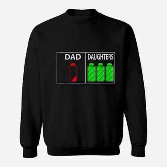 Dad Of Three Daughters Funny Fathers Day Gift Sweat Shirt - Seseable