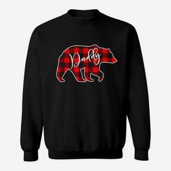 Daddy Bear Red Plaid Matching Family Christmas Sweat Shirt - Seseable