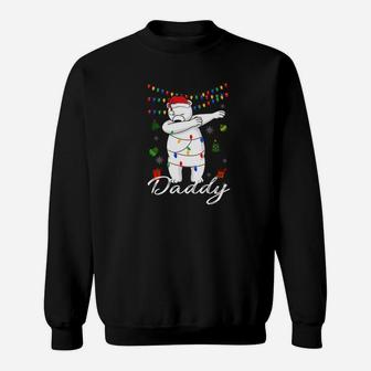 Daddy Bear With Santa Hat Dabbing Christmas Pajamas Sweat Shirt - Seseable