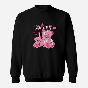 Daddy Little Fatty Cute Pink Bears Father Daughter Decor Sweat Shirt - Seseable