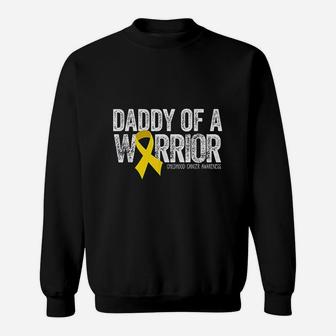 Daddy Of A Warrior Childhood Dad Ribbon Sweat Shirt - Seseable