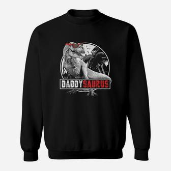 Daddysaurus Fathers Day Gift Trex Dad Dinosaur Sweat Shirt - Seseable
