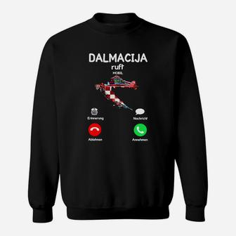 Dalmatiner Hund Sweatshirt, Humorvolles Design mit Symbolen - Seseable