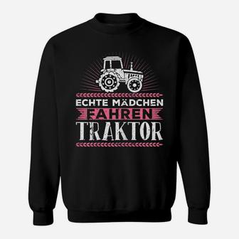 Damen Echte Mdchen Fahren Traktor Treck Sweatshirt - Seseable