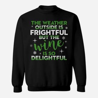 Delightful Wine Christmas Winter Weather Snowflakes Sweat Shirt - Seseable