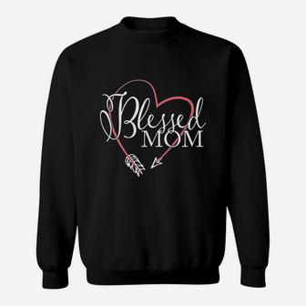 Designs Blessed Mom Heart Sweat Shirt - Seseable
