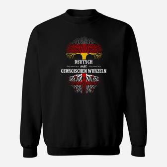 Deutsch-Georgisches Wurzel-Design Hochwertiges Sweatshirt – Schwarz - Seseable
