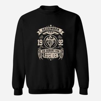 Dezember 1992 Legenden Geburtstag Sweatshirt, Retro Jahrgang Design - Seseable