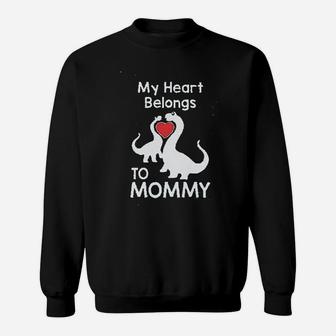 Dino Love My Heart Belongs To Mommy Sweat Shirt - Seseable