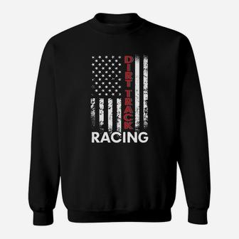 Dirt Track Racing American Flag T-shirt Sweat Shirt - Seseable
