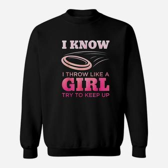 Disc Golf Girl Funny Disc Golfing Lover Player Gift Sweatshirt - Seseable