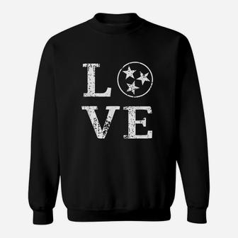 Distressed Vintage Tennessee State Flag Retro Love Tennessee Sweat Shirt - Seseable