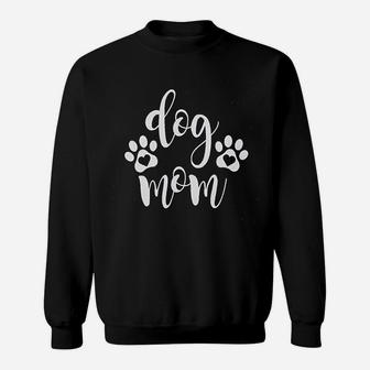 Dog Mom Dog Paw Graphic Sweat Shirt - Seseable