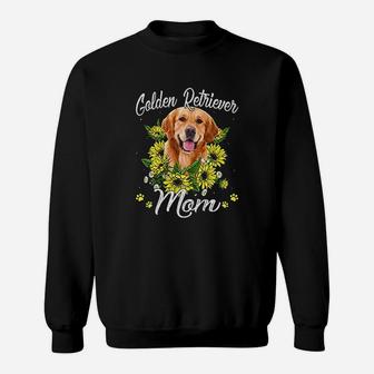Dog Mom Mothers Day Gift Sunflower Golden Retriever Mom Sweat Shirt - Seseable