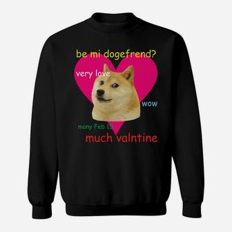 Doge Meme Valentines Day Doge Sweat Shirt - Seseable