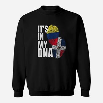 Dominican And Colombian Mix Dna Flag Heritage Gift Sweat Shirt - Seseable