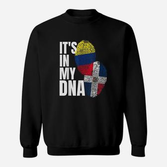 Dominican And Colombian Mix Dna Flag Heritage Gift Sweatshirt - Seseable