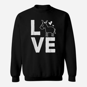 Donkey Love Cute Donkey Animal Outfit Gift Sweat Shirt - Seseable