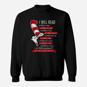 Dr Seuss I Will Read Anywhere Across America Shirt, Hoodie, Sweater, Longsleeve T-shirt Sweatshirt - Seseable