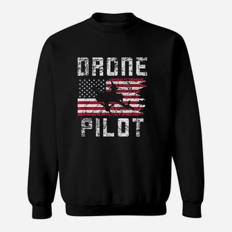 Drone Pilot Quadrocopter Us Flag Perfect Gift Sweat Shirt - Seseable