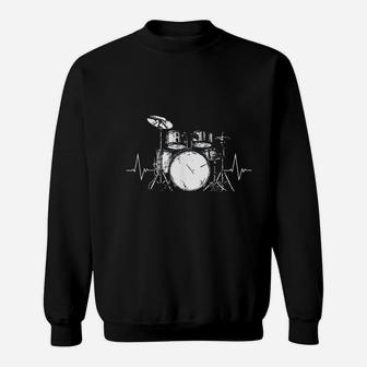 Drum Heartbeat Lifeline Music Lover Gift For Drummer Sweatshirt - Seseable