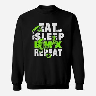 Eat Sleep Bmx Repeat Funny Bicycle Gift Motocross Sweat Shirt - Seseable
