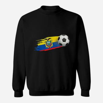Ecuador Soccer Ball Ecuador Flag Jersey Ecuador Football Sweat Shirt - Seseable